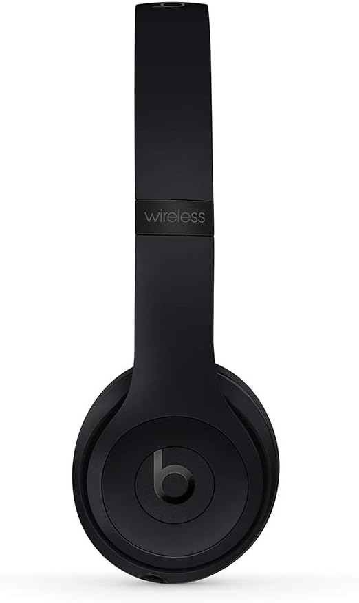 Apple Beats Solo³ Wireless On-Ear Headphones MATTE BLACK : Bluetooth, Foldable Design, Fast Charge, Built-In Microphone, Up to 40 Hrs Battery Life, Carrying Case