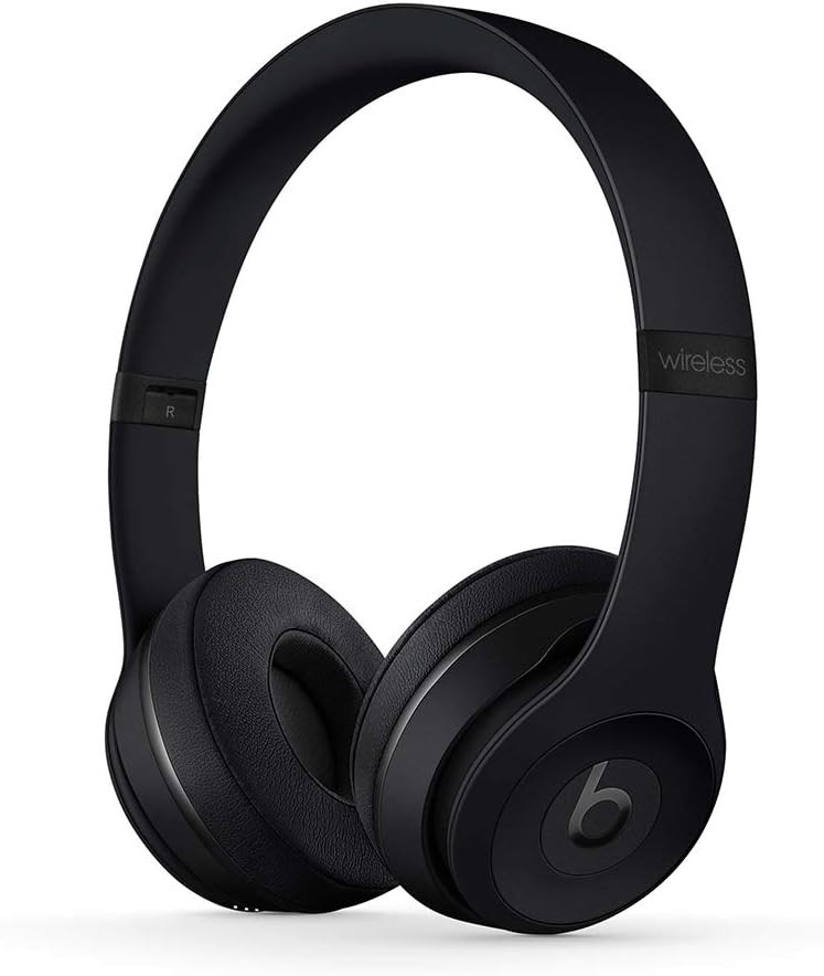 Apple Beats Solo³ Wireless On-Ear Headphones MATTE BLACK : Bluetooth, Foldable Design, Fast Charge, Built-In Microphone, Up to 40 Hrs Battery Life, Carrying Case