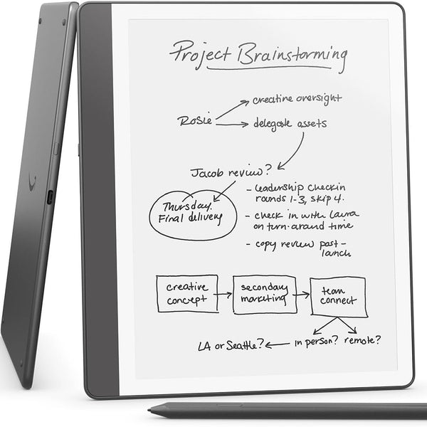 Amazon Kindle Scribe (64GB) - Your notes, documents and books, all in one place. With built-in AI notebook summarization. Includes Premium Pen