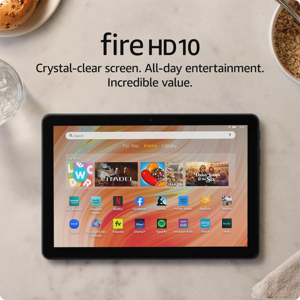Amazon Fire HD 10 tablet (newest model) built for relaxation, 10.1" vibrant Full HD screen, octa-core processor, 3 GB RAM, 64 GB