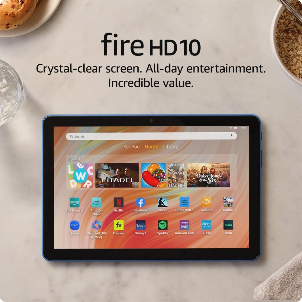 Amazon Fire HD 10 tablet (newest model) built for relaxation, 10.1" vibrant Full HD screen, octa-core processor, 3 GB RAM, 64 GB