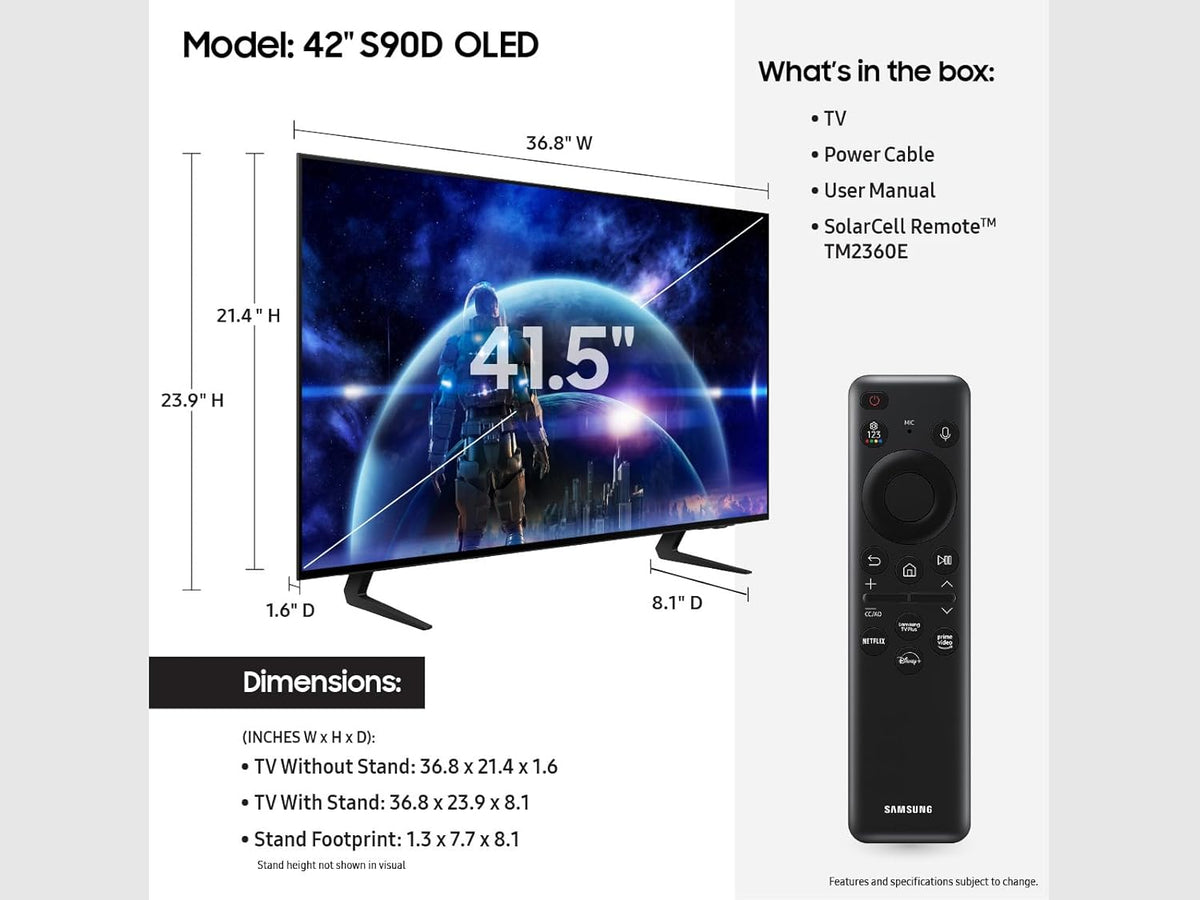Samsung S90D 42" 4K HDR Smart OLED TV