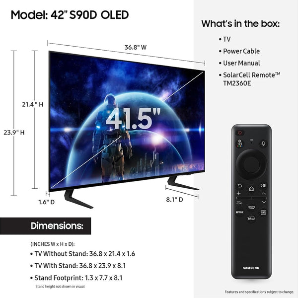 Samsung S90D 42" 4K HDR Smart OLED TV