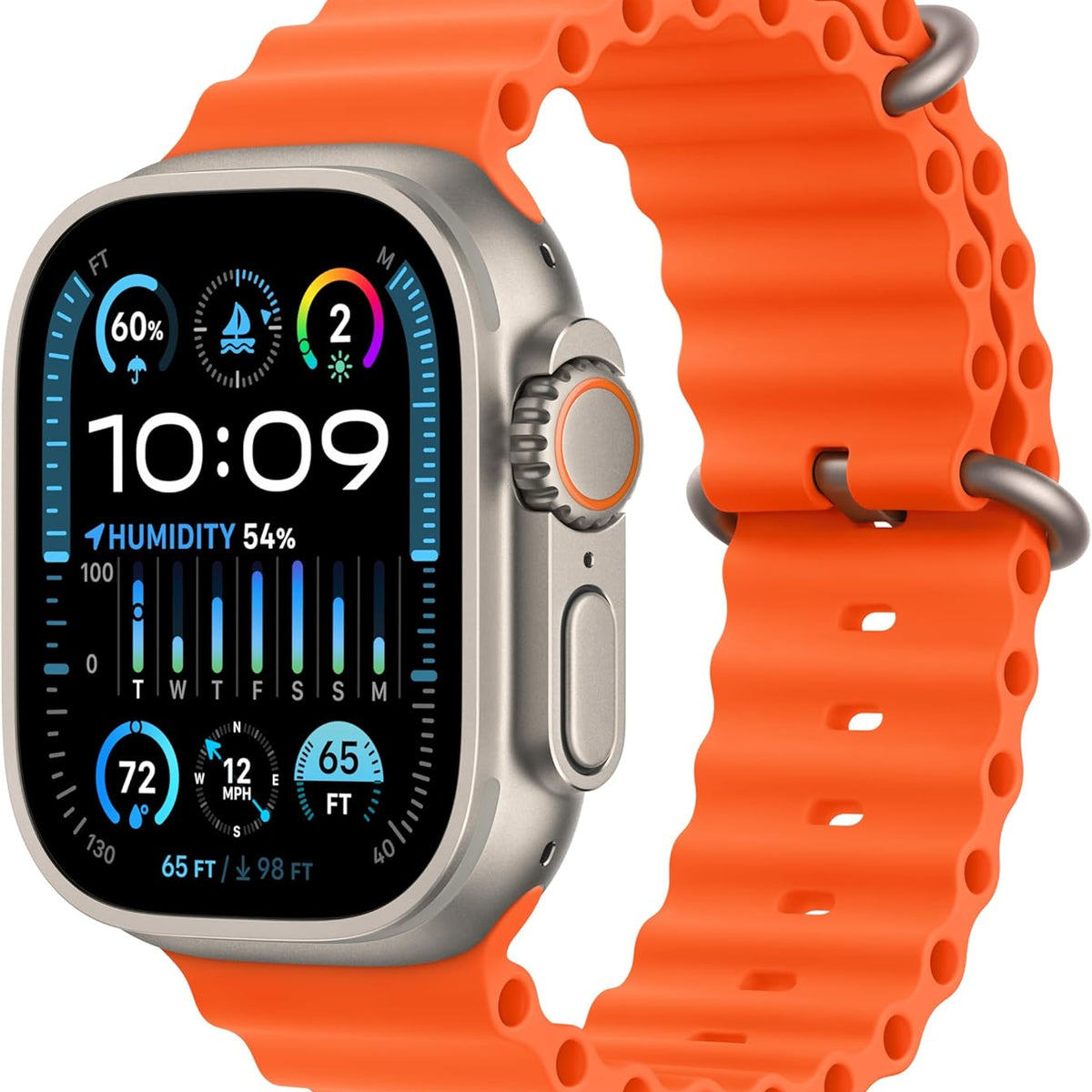 Apple Watch Ultra 2 [GPS + Cellular 49mm] Smartwatch with Rugged Titanium Case & Blue/Black Trail Loop M/L. Fitness Tracker, Precision GPS, Action Button, Extra-Long Battery Life
