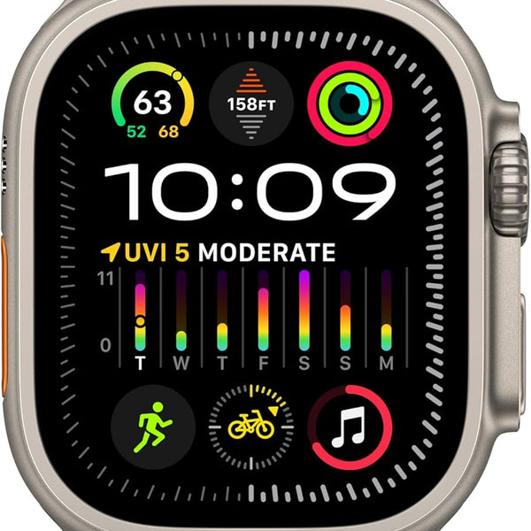 Apple Watch Ultra 2 [GPS + Cellular 49mm] Smartwatch with Rugged Titanium Case & Blue/Black Trail Loop M/L. Fitness Tracker, Precision GPS, Action Button, Extra-Long Battery Life