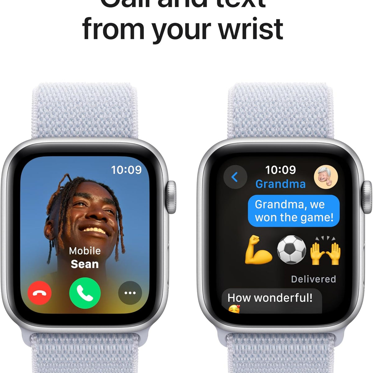 Apple Watch SE (2nd Gen) [GPS 40mm] Smartwatch with Silver Aluminum Case with Denim Sport Band S/M. Fitness and Sleep Trackers, Crash Detection, Heart Rate Monitor, Retina Display