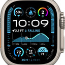  Natural Titanium Case with Navy Ocean Band