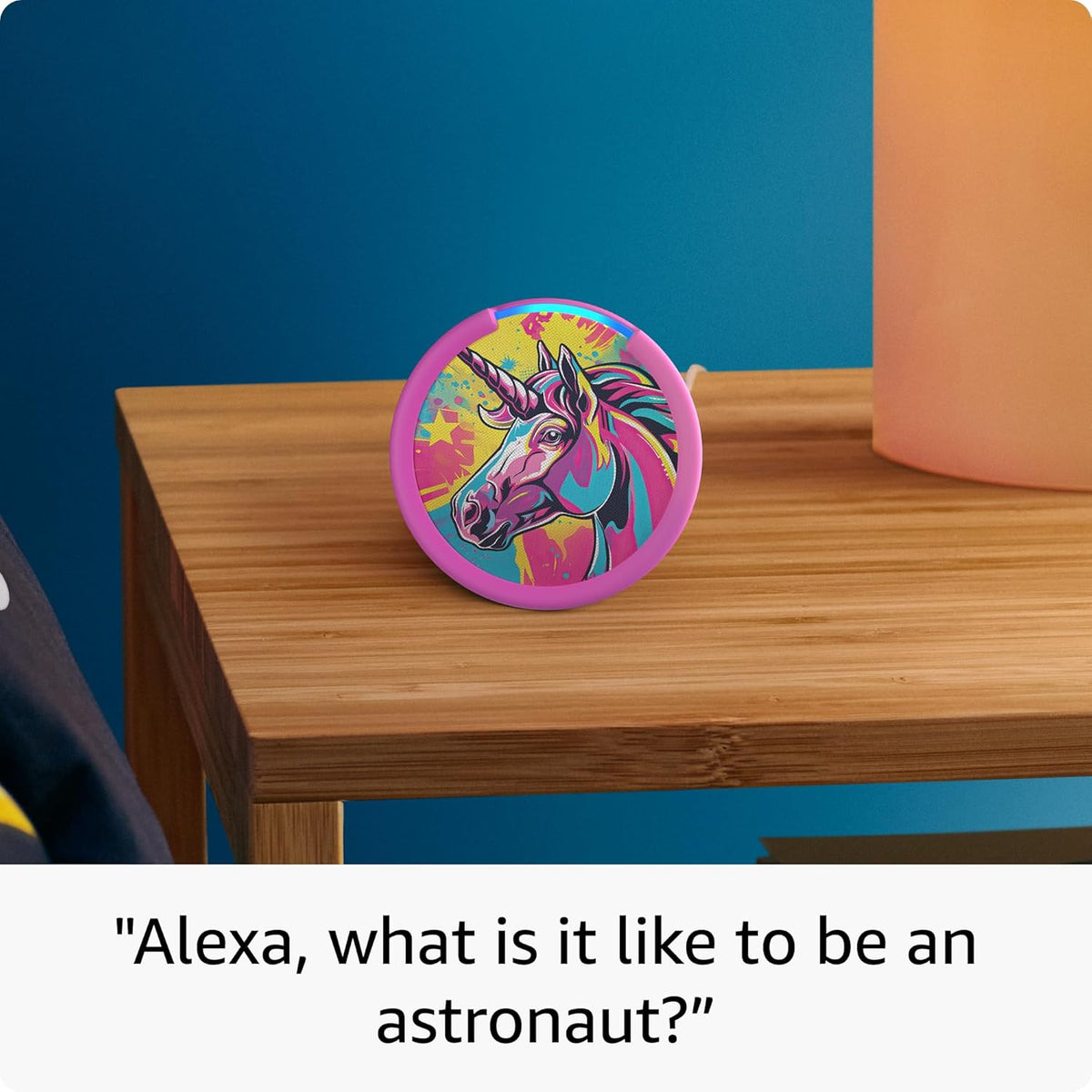 Amazon Echo Pop Kids (newest model), Designed for kids, with parental controls, Includes 6 months of Amazon Kids+