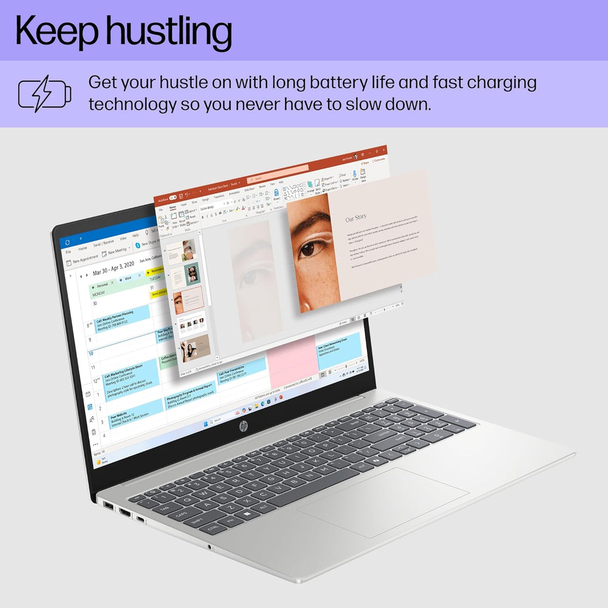 HP 15.6 inch Laptop, HD Touchscreen Display, AMD Ryzen 3 7320U, 8 GB RAM, 256 GB SSD, AMD Radeon Graphics, Windows 11 Home