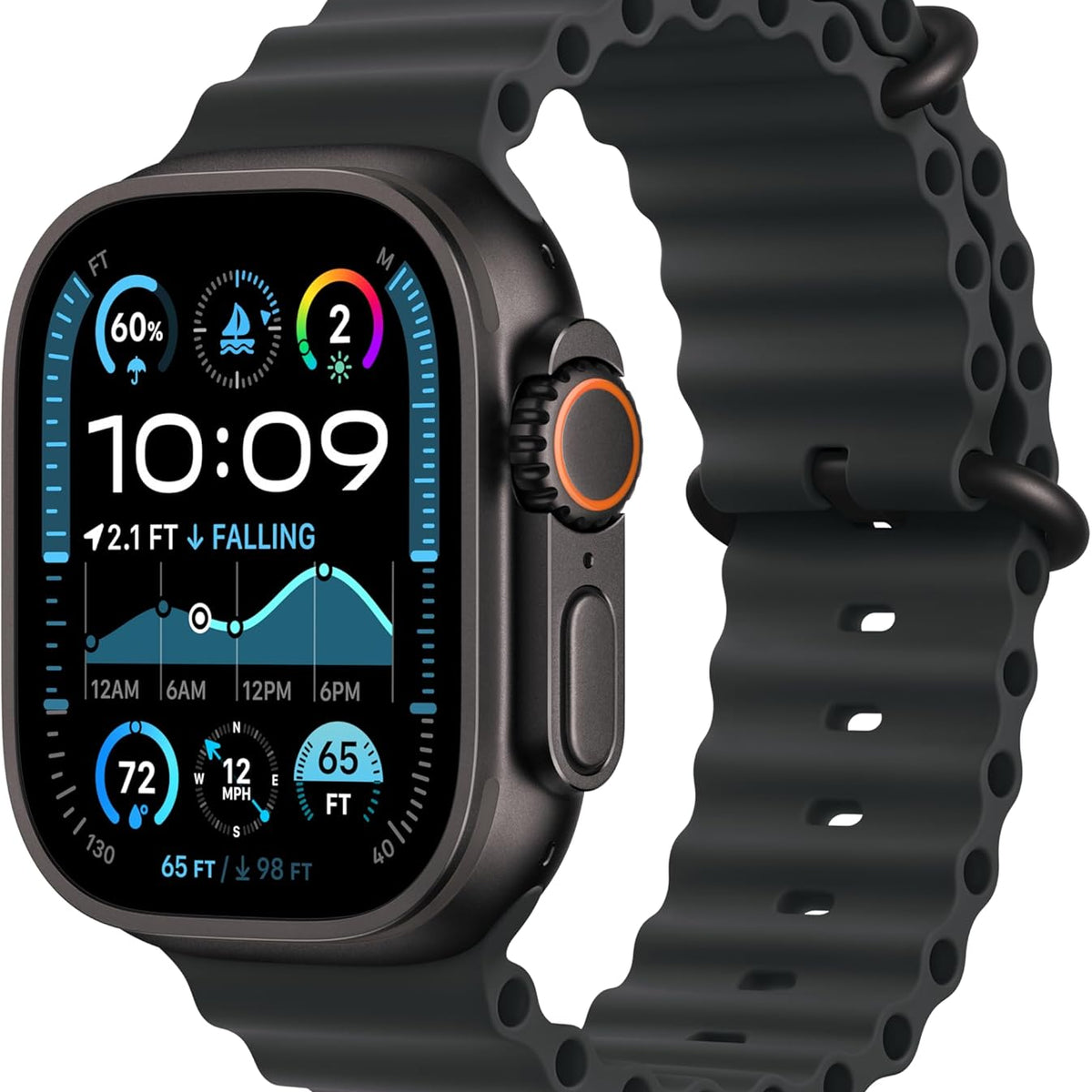 Apple Watch Ultra 2 [GPS + Cellular 49mm] Smartwatch with Rugged Titanium Case & Blue/Black Trail Loop M/L. Fitness Tracker, Precision GPS, Action Button, Extra-Long Battery Life