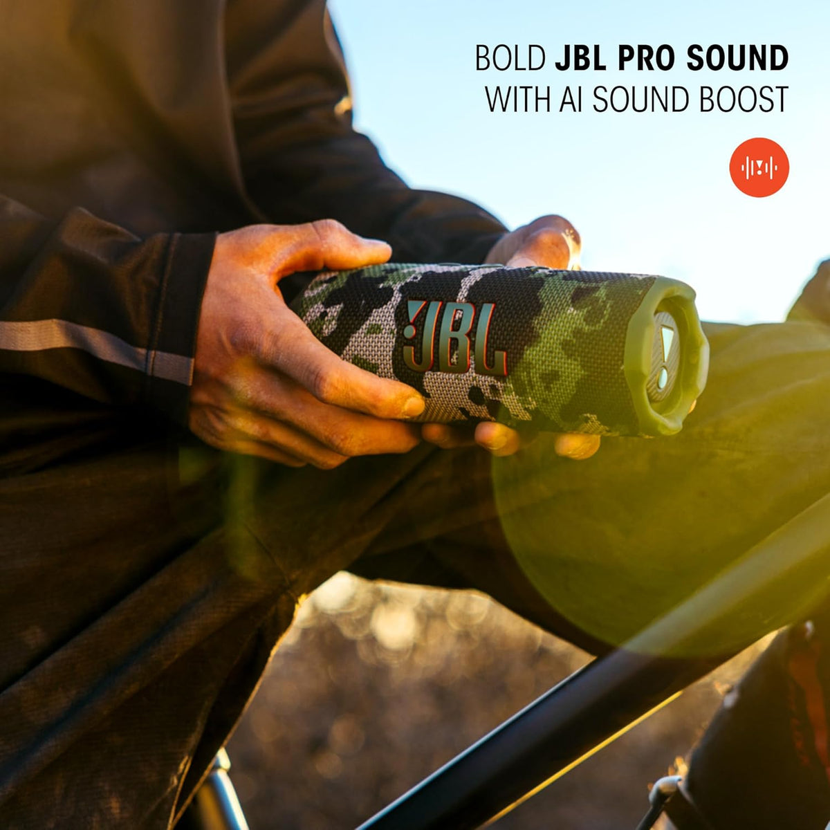 JBL Flip 7 - Portable Waterproof and Drop-Proof Speaker, Bold Pro Sound with AI Sound Boost, 16Hrs of Playtime, and PushLock System with Interchangeable Accessories
