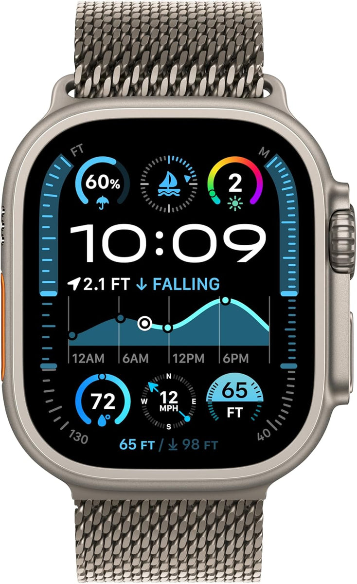 Apple Watch Ultra 2 [GPS + Cellular 49mm] Smartwatch with Rugged Titanium Case & Blue/Black Trail Loop M/L. Fitness Tracker, Precision GPS, Action Button, Extra-Long Battery Life