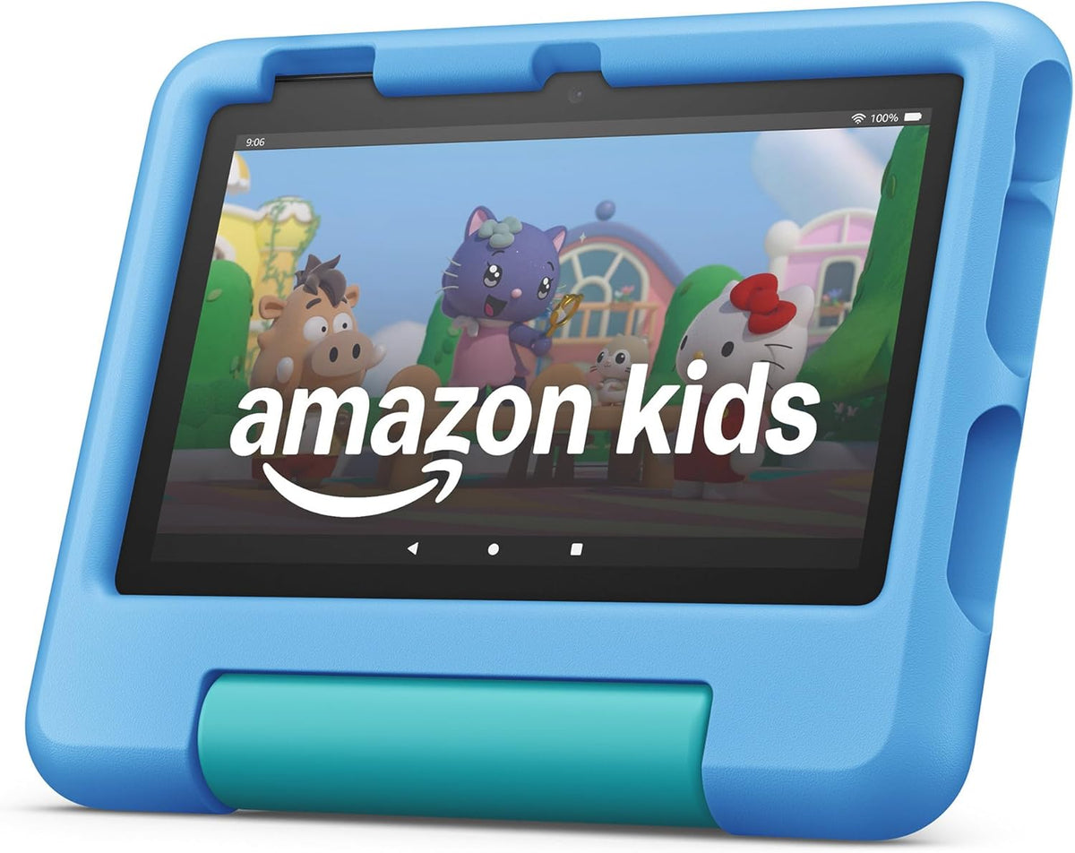 Amazon Fire 7 Kids tablet (newest model) ages 3-7. Top-selling 7" kids tablet on Amazon. Includes ad-free and exclusive content, easy parental controls, 10-hr battery, 32 GB