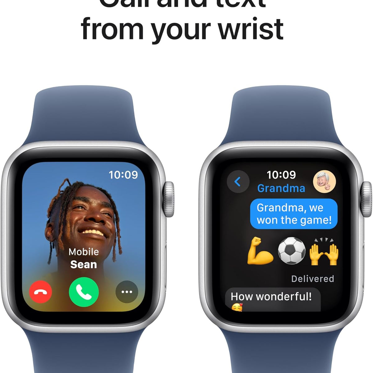 Apple Watch SE (2nd Gen) [GPS 40mm] Smartwatch with Silver Aluminum Case with Denim Sport Band S/M. Fitness and Sleep Trackers, Crash Detection, Heart Rate Monitor, Retina Display