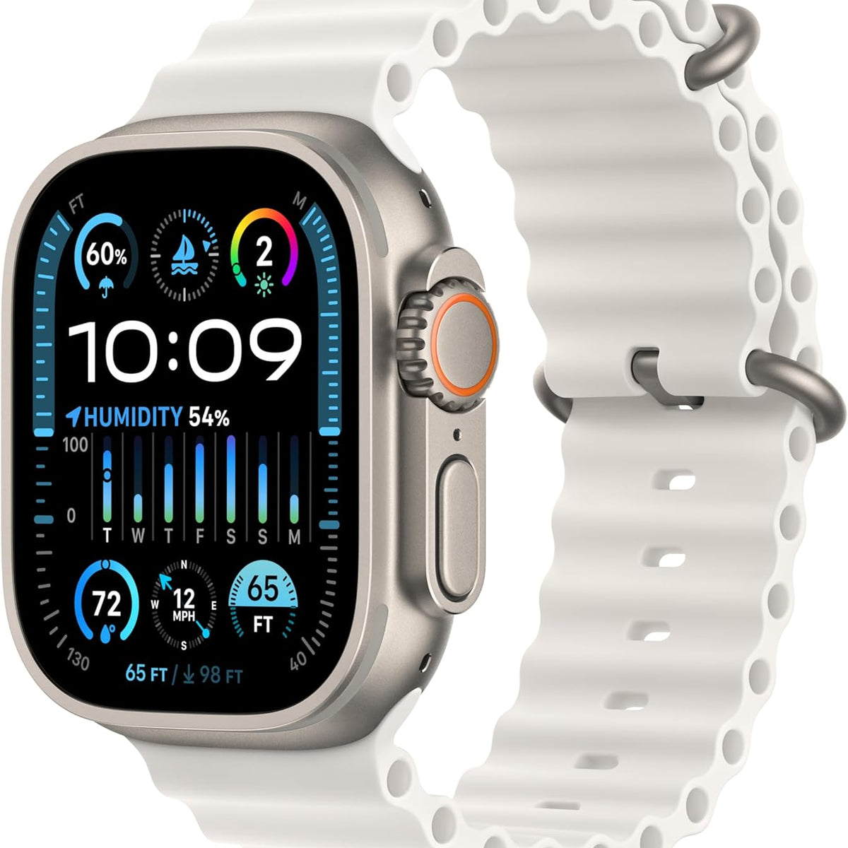 Apple Watch Ultra 2 [GPS + Cellular 49mm] Smartwatch with Rugged Titanium Case & Blue/Black Trail Loop M/L. Fitness Tracker, Precision GPS, Action Button, Extra-Long Battery Life