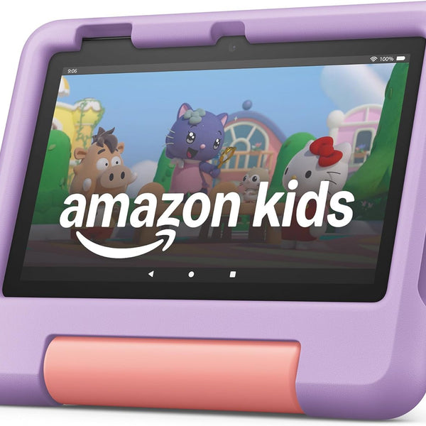 Amazon Fire 7 Kids tablet (newest model) ages 3-7. Top-selling 7" kids tablet on Amazon. Includes ad-free and exclusive content, easy parental controls, 10-hr battery, 32 GB