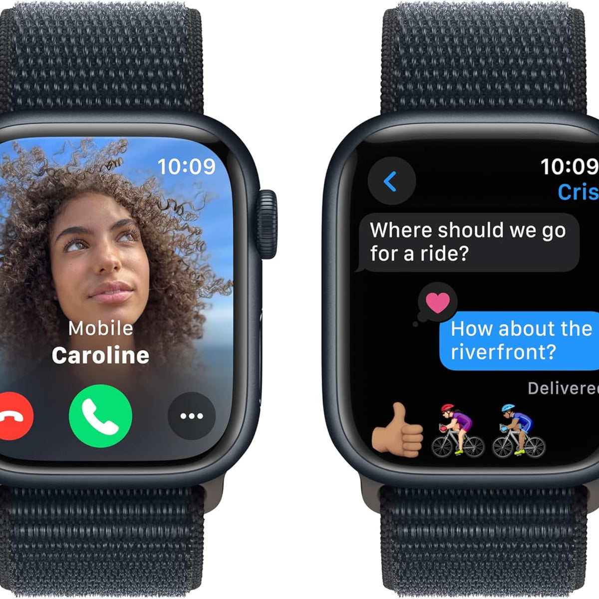 Apple Watch Series 9 [GPS 41mm] Smartwatch with Midnight Aluminum Case with Midnight Sport Band S/M. Fitness Tracker, ECG Apps, Always-On Retina Display, Water Resistant