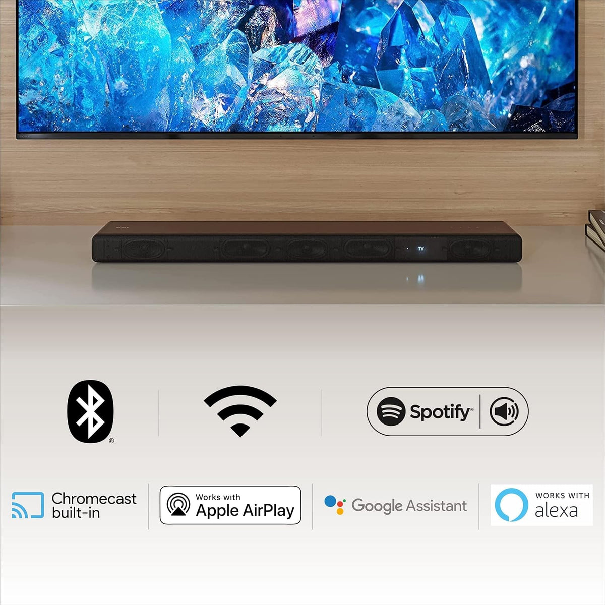 Sony HT-A3000 3.1ch Dolby Atmos TV Sound Bar with DTS:X, 360 Spatial Sound Mapping, Dual Subwoofers, Wi-Fi, Bluetooth, Airplay 2